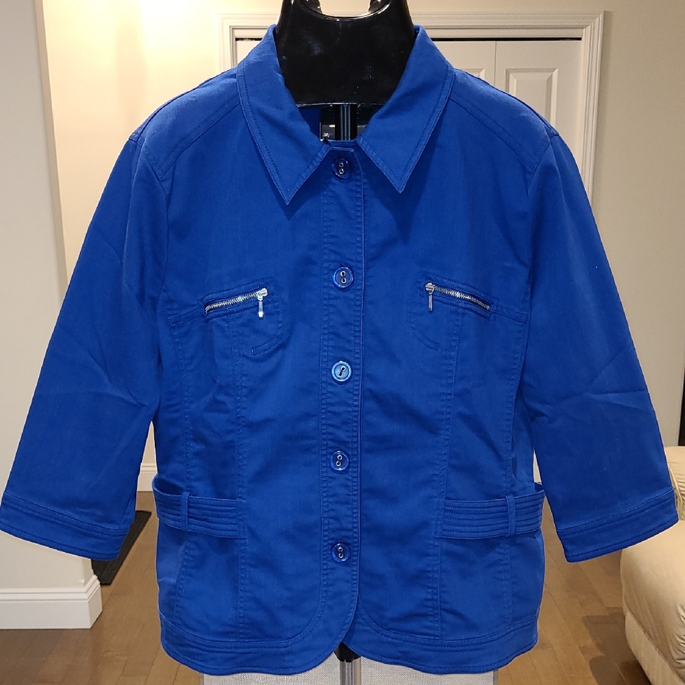 BELLISIMA Blue Blazer Cotton Blend Jacket 16